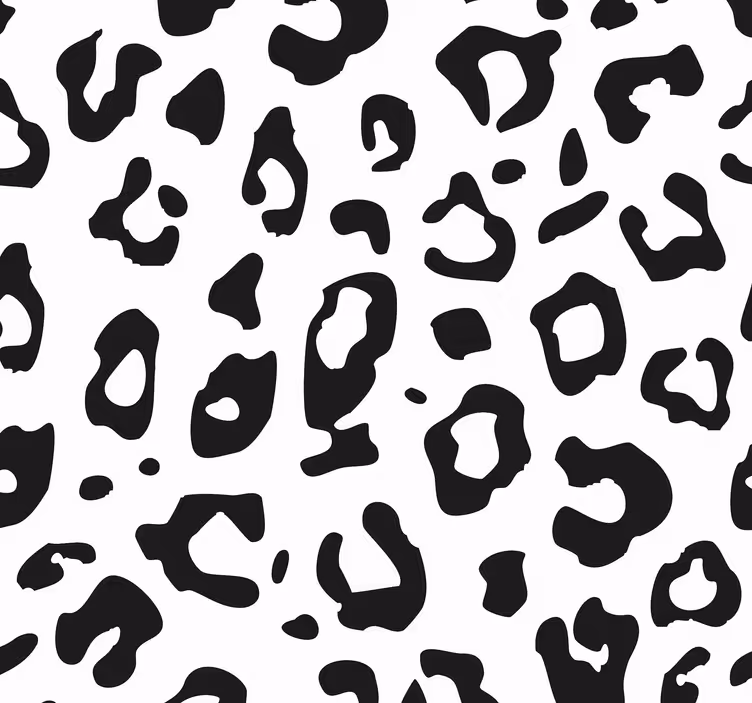 Dierenprint behang Zwart en wit luipaard - TenStickers