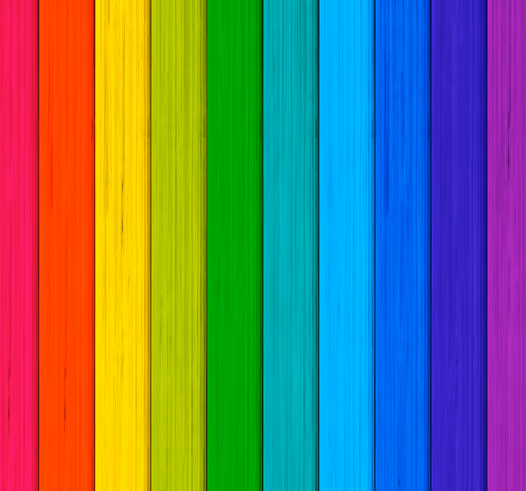 Realistische regenboog houten achtergrond - TenStickers