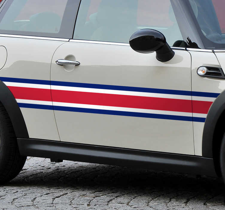 TenStickers. Auto Sticker Vlag Verenigd Koninkrijk. Sticker speciaal voor op een auto met hierop de kleuren van de vlag van het Verenigd Koninkrijk. Afmetingen aanpasbaar. Dagelijkse kortingen.