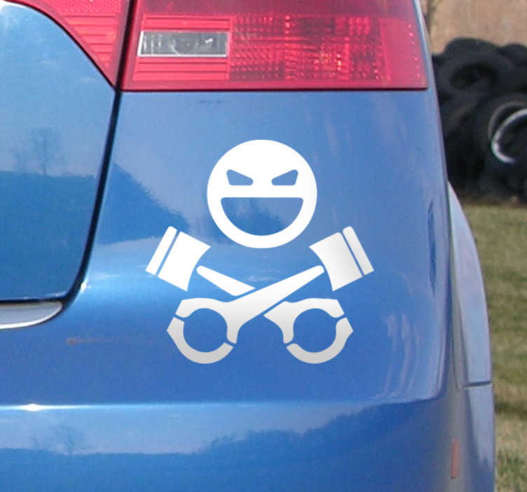TenStickers. autosticker piraat. Een leuke maar ook handige autosticker die aangeeft dat je een wegpiraat bent! Deze decoratie sticker biedt u de mogelijkheid om uw voertuig..