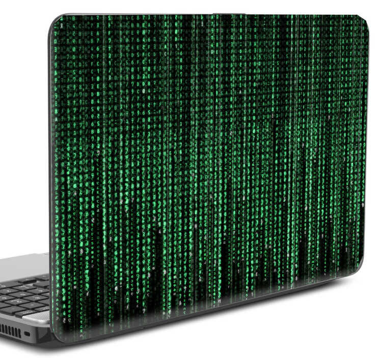 TenStickers. Laptop decoratie sticker textuur. Een leuke decoratie sticker voor de achterzijde van uw laptop gebaseerd op de bekende film " The Matrix". Voordelig personaliseren
