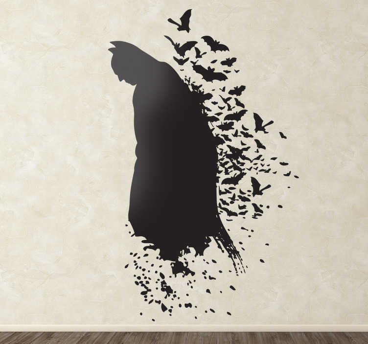 TenStickers. Muursticker Silhouette batman. Indrukwekkende muursticker dat het silhouet van Batman illustreert. Ideaal voor alle Batman en Superhero fans!