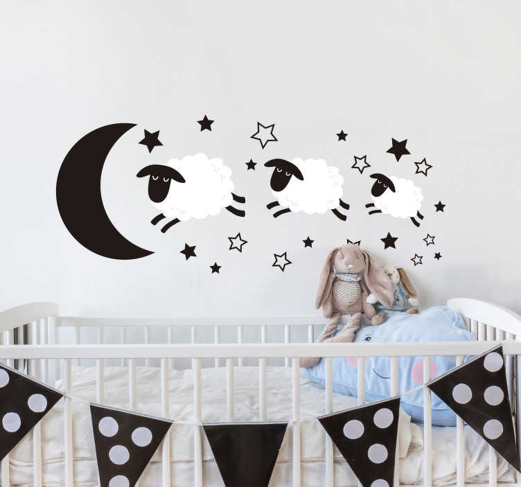 TenStickers. Muurstickers kinderkamer schaapjes. Schaapjes muursticker voor babykamer: Muurstickers kinderkamer schaapjes, hoe leuk is dat! Muurstickers voor de babykamer van schaapjes muurstickers!