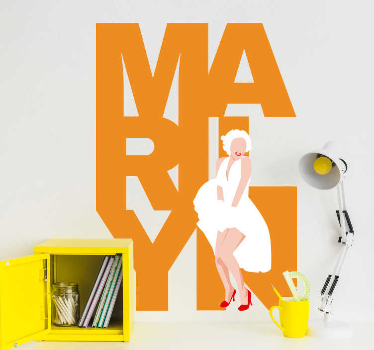 TenStickers. Muurstickers Marilyn Monroe. Een Marilyn Monroe muursticker, wie wil dat nou niet! Wil jij een mooi en moderne muursticker vanMarilyn Monroe? Dat kan! Dagelijkse kortingen.