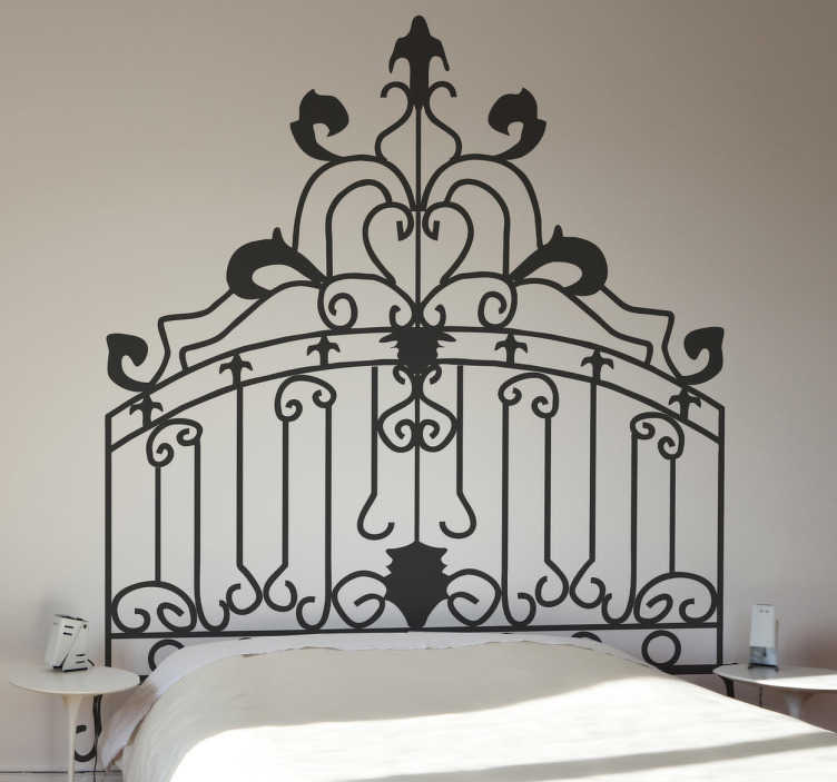 TenStickers. Rococo hoofdeind bed sticker. Rococo thema muursticker waardoor het lijkt dat het hoofdeinde van jouw bed een originele en mooie versiering heeft!