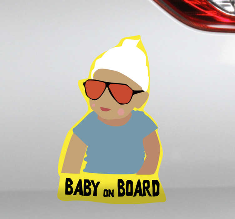 TenStickers. Sticker Baby on Board. Plaats de Baby on Board sticker op uw voertuig ter decoratie en ter waarschuwing van de medeweggebruikers. Pas de afmetingen geheel naar eigen wens aan.