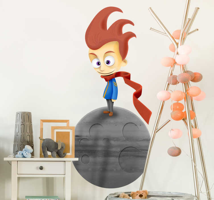 TenStickers. Sticker de kleine prins. Muursticker gebaseerd op het verhaal van de kleine prins. Prachtige wanddecoratie voor de versiering van de kinderkamer of speelhoek van je kind.