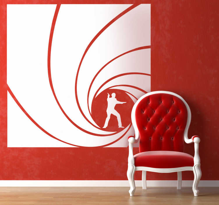 TenStickers. Sticker James Bond. Deze decoratiesticker zullen de fans van James Bond zeker en vast leuk vinden, bekijk nu hier onze muursticker van geheimagent James Bond 007.
