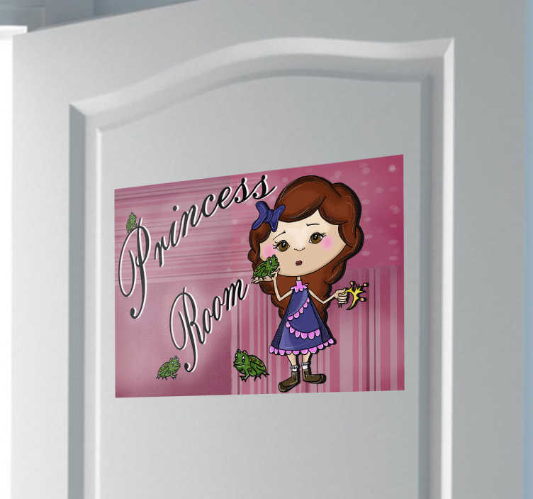 TenStickers. Sticker prinses kamer deur. Deze sticker kunt u op de deur van uw dochter´s kamer plakken om te laten zien dat dit een prinsessen kamer is.