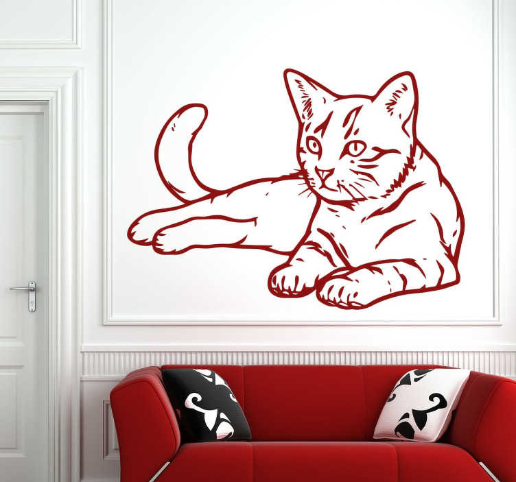 TenStickers. Sticker siamese kat. Gek op katten? Dan wil je zeker deze illustratie van de siamese kat in jouw woning! Een van de oudst erkende kattenrassen.