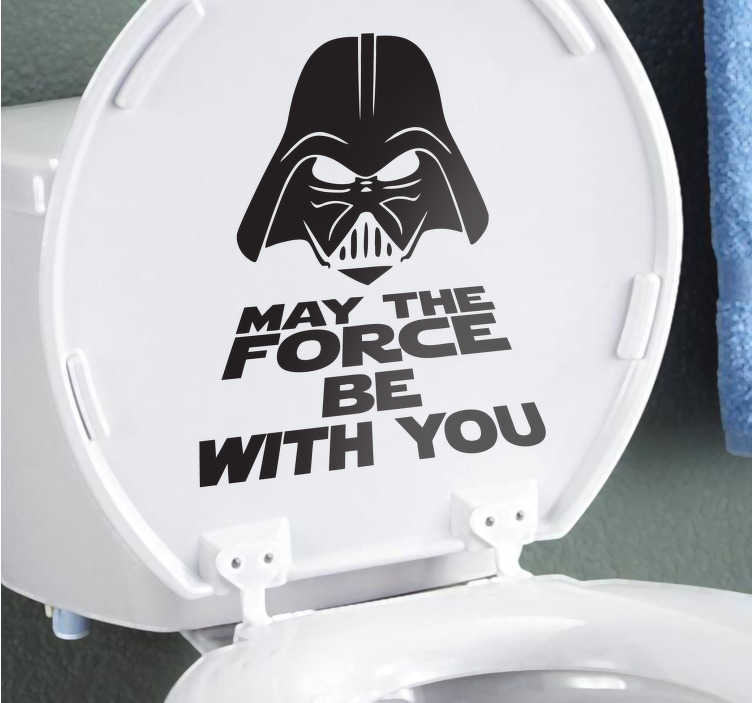 TenStickers. Vader May The Force Toilet Sticker. Voor de echte Star Wars fans! Personaliseer jouw saaie toilet met deze Star Wars sticker met de bekende quote ¨May the force be with you¨.