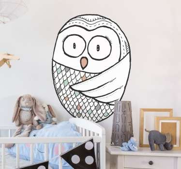 Abstracte Uil Muursticker