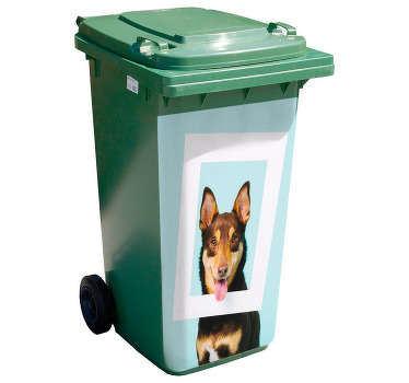 Container sticker hond in lijst