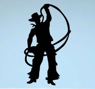 Cowboy silhouette sticker