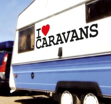 Decoratiesticker I Love Caravans