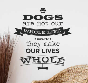 Decoratieve muurtekst over honden