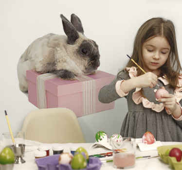 Dieren muursticker konijn realistisch