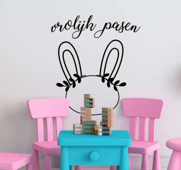 Feestdagen stickers Vrolijk pasen konijntje