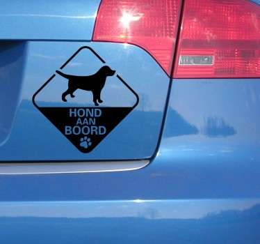 Dieren sticker hond aan boord
