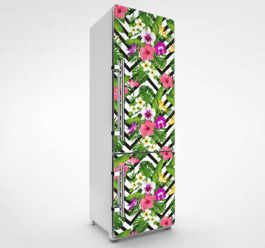 Koelkast sticker jungle bloemen