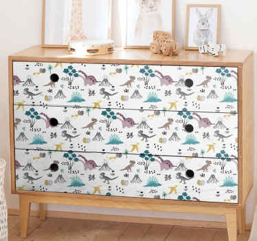 Meubelstickers baby dinosaurussen patroon