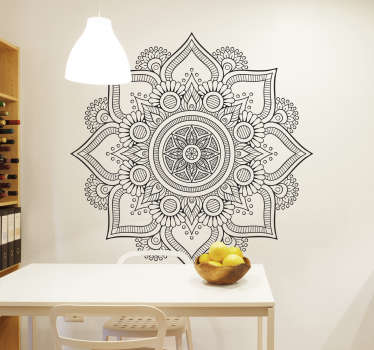 Muursticker bloemen mandala