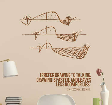 Muursticker citaat Le Corbusier