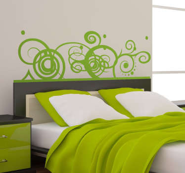 Muursticker hoofdeinde bed abstract