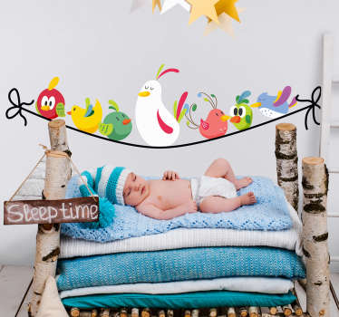 Muursticker kinderkamer schattige vogels