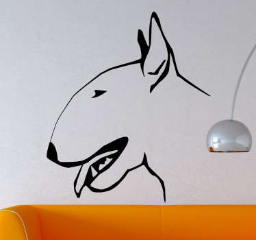 Muursticker Kop Bull Terrier