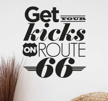 Muursticker tekst Chuck Berry Route 66