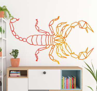 Muurstickers dieren geometrische schorpioen