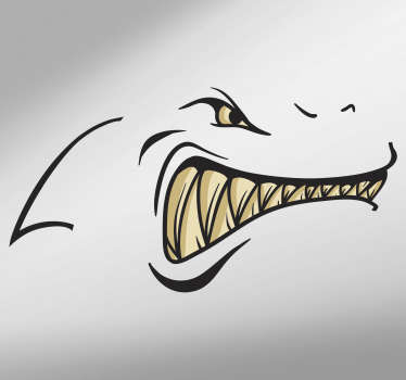 Dieren muursticker haaientanden