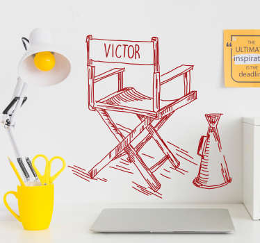 Muurstickers gepersonaliseerde regisseursstoel