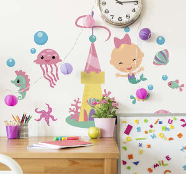Muursticker kinderkamer zeedieren
