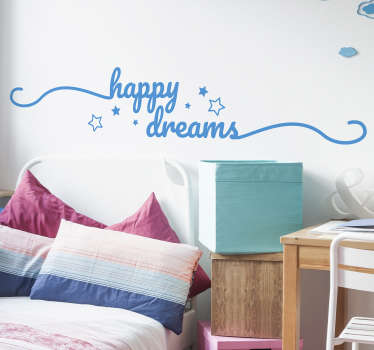 Tienerkamer Muursticker Happy Dreams