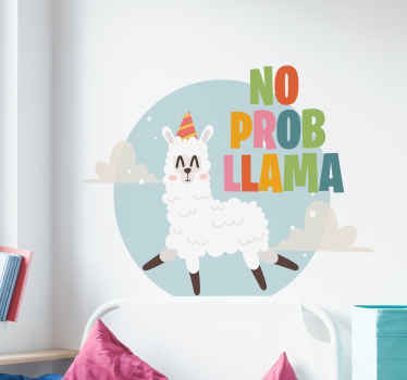 Muurstickers tienerkamer No prob llama