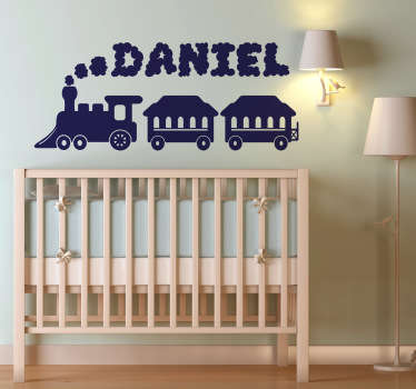 Naamsticker kinderkamer trein
