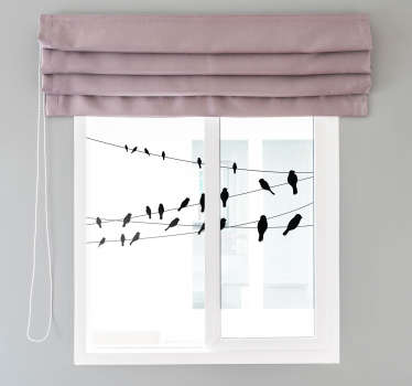 Raamfolie vogels op lijn