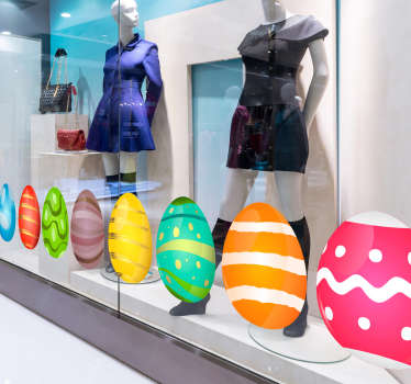 Raamstickers kleurrijke paaseitjes