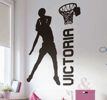 Silhouette stickers basketbalspeelster