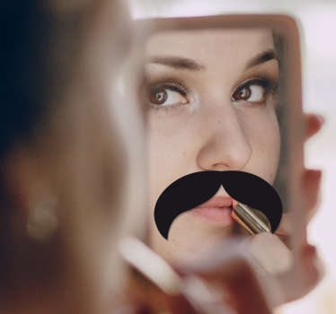 Spiegel snor mustache sticker