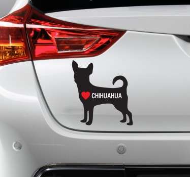 Sticker chihuahua liefde hart