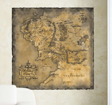 Sticker decoratie kaart Middle Earth