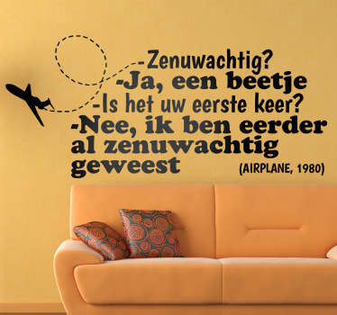 Sticker Film Airplane tekst mop