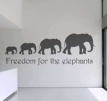 Sticker freedom elephants