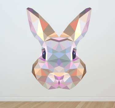 Sticker geometrisch artistiek konijn