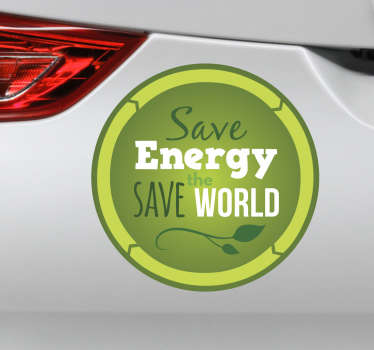 Sticker groene energie save the world