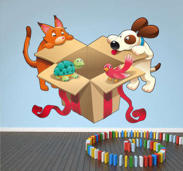 Sticker kind cadeau hond kat vogel
