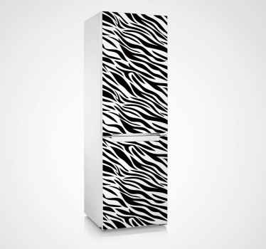 Sticker koelkast patroon zebra